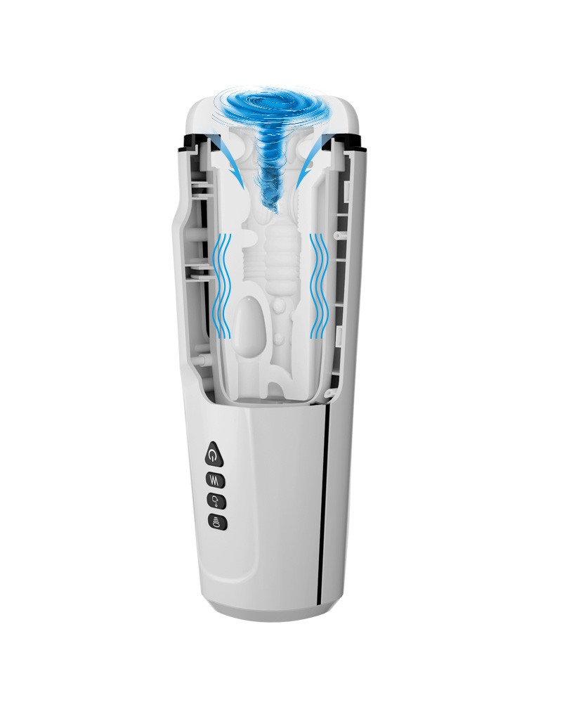 Masturbator Pretty Love Sienna, Vibratii+Suctiune, TPR Moale, Alb, 25 cm, Nr. 2, Erotic24.ro