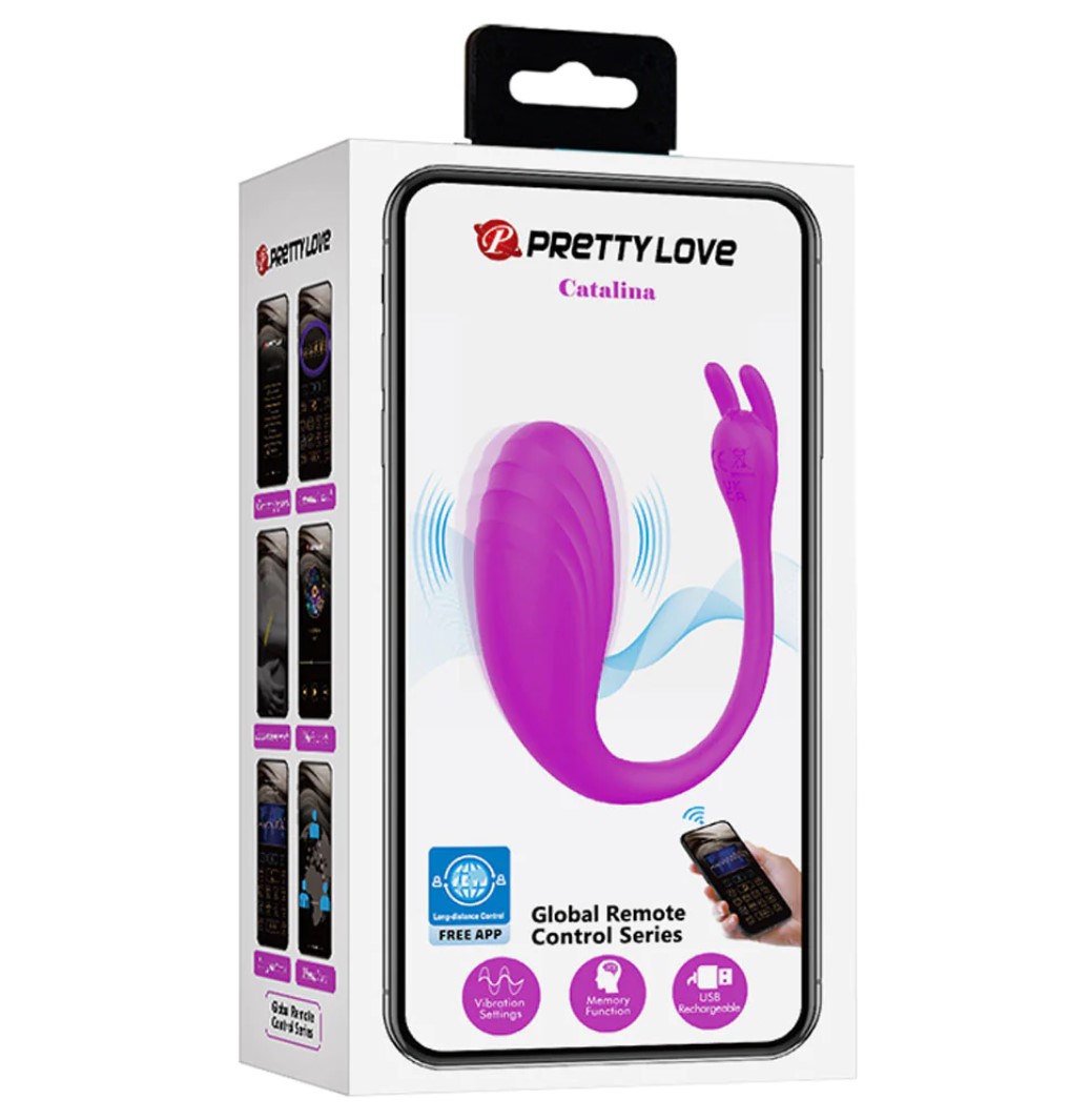 Ou Vibrator Catalina, Bluetooth Control Free App, Silicon, USB, Mov, #7, Erotic24.ro