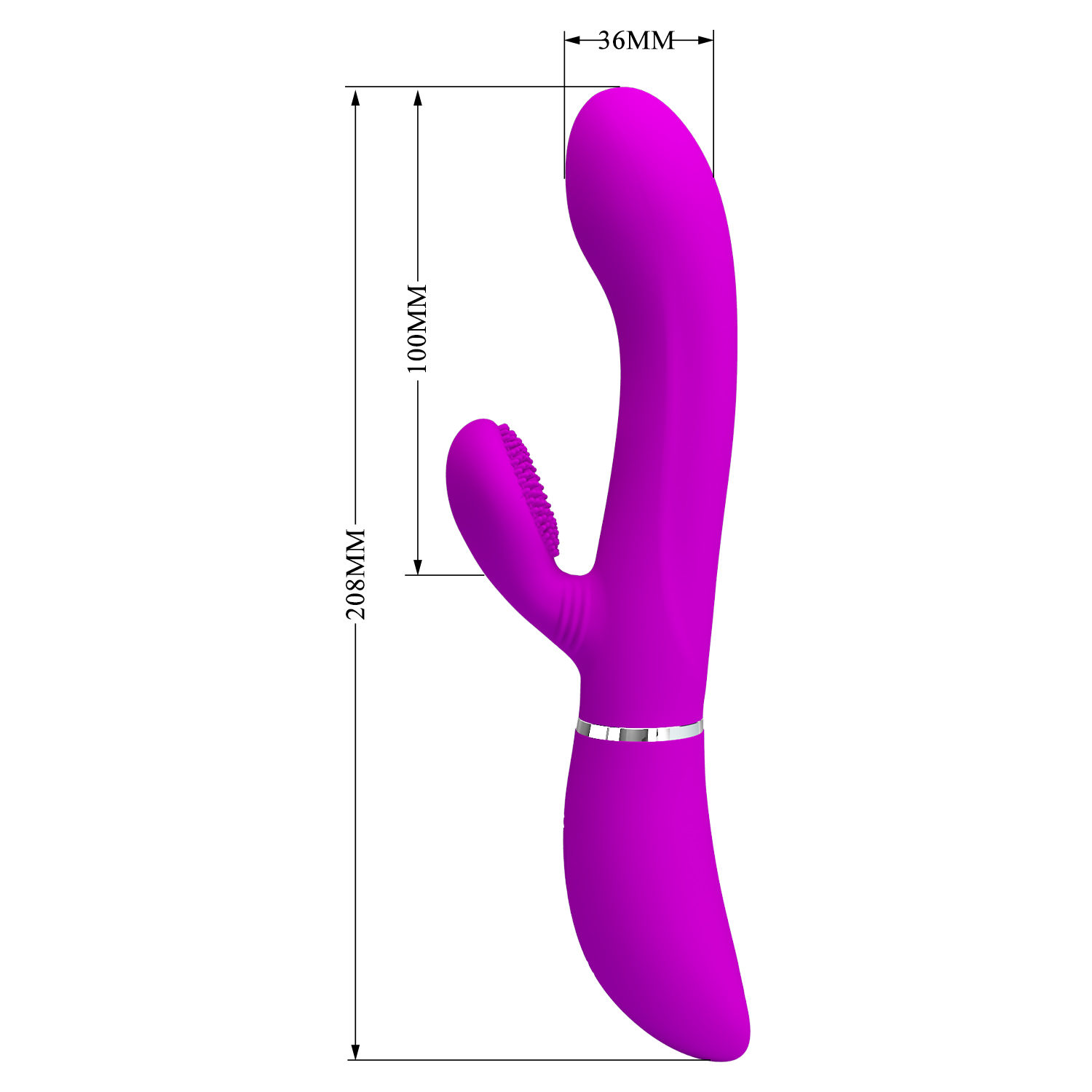 Vibrator Iepuras Pretty Love, 12+4 Moduri Stimulatoare, Silicon, USB, Mov, 20.8 cm, Nr. 8, Erotic24.ro
