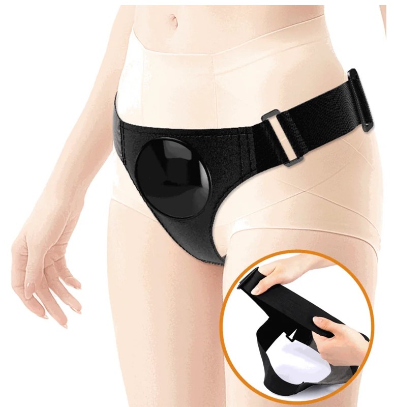 Strap-on Harness Briefs Micheal, Fixare cu Ventuza, TPR Dubla Densitate, Maro, 20 cm, #8, Erotic24.ro