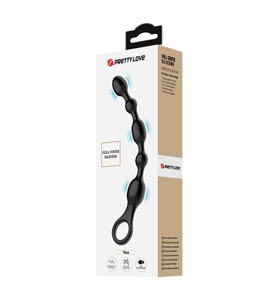 Bile Anale Pretty Love Van, 10 Moduri Vibratii, Silicon, Negru, 24.8 cm, #7, Erotic24.ro