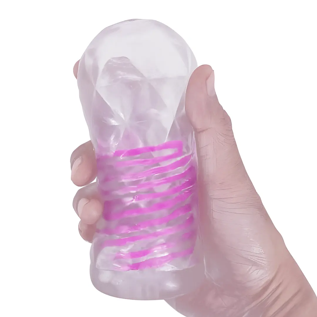 Masturbator Fantasy cu Bila Roz de Intensitate, TPR, Transparent, 15 cm, #6, Erotic24.ro