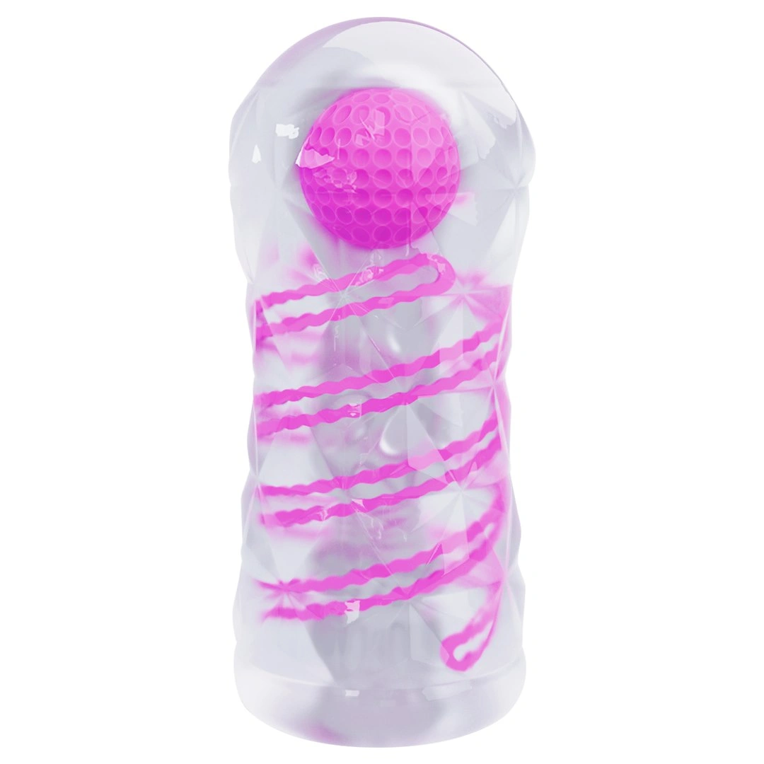 Masturbator Fantasy cu Bila Roz de Intensitate, TPR, Transparent, 15 cm, #2, Erotic24.ro