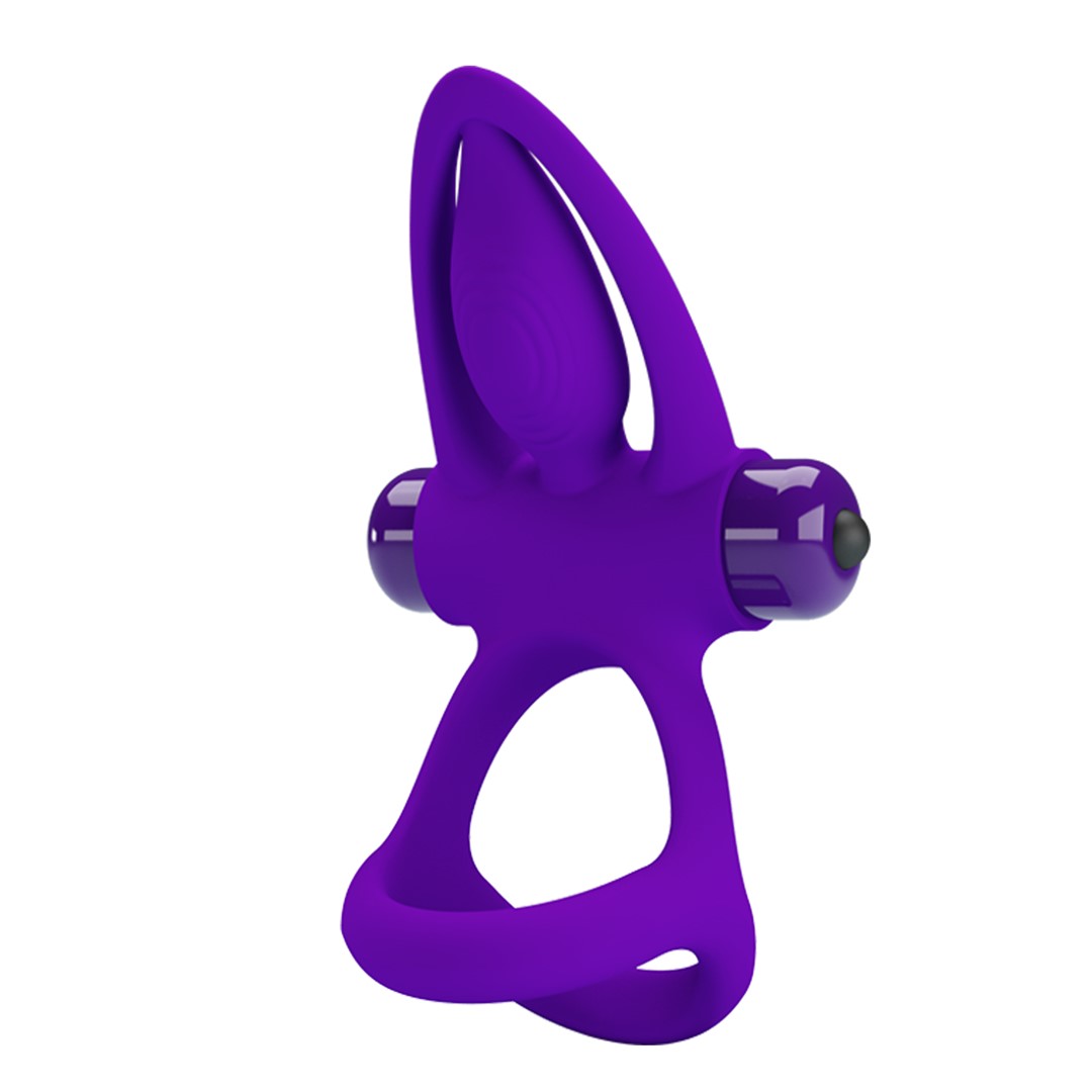 Inel Penis Pretty Love Vibration Cock Ring, 10 Moduri Vibratii, Silicon, Violet