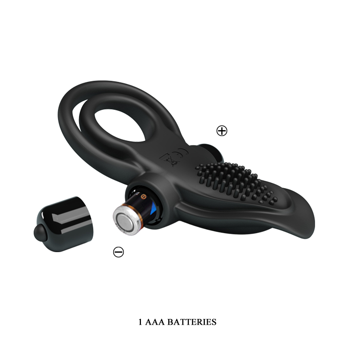 Inel Penis Pretty Love Vibranting Ring, 10 Moduri Vibratii, Silicon, Negru, #8, Erotic24.ro