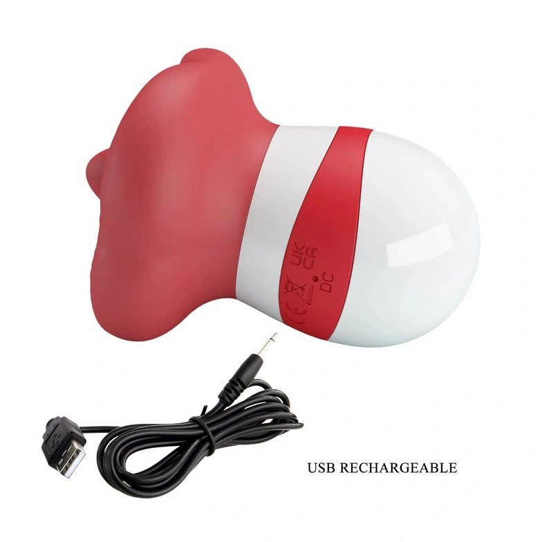 Stimulator Clitoris Pretty Love Mina, 10 Moduri Licking, TPE, USB, Rosu/Alb, Nr. 3, Erotic24.ro