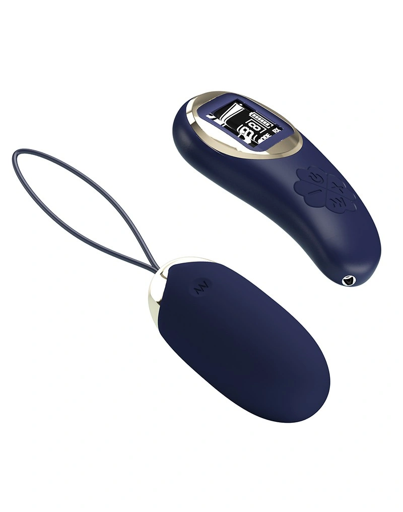 Ou Vibrator Mina, 10 Moduri Vibratii, Telecomanda Wireless cu Ecran Led, Silicon, USB, Albastru Inchis, #3, Erotic24.ro