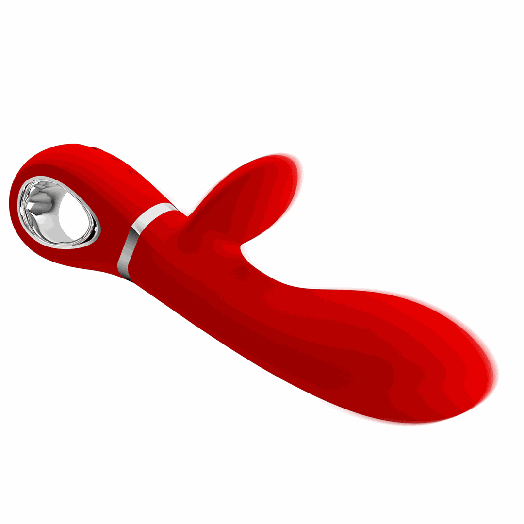 Vibrator Iepuras Thomas, 7 Moduri Vibratii, Silicon, USB, Rosu, 20.5 cm, #4, Erotic24.ro