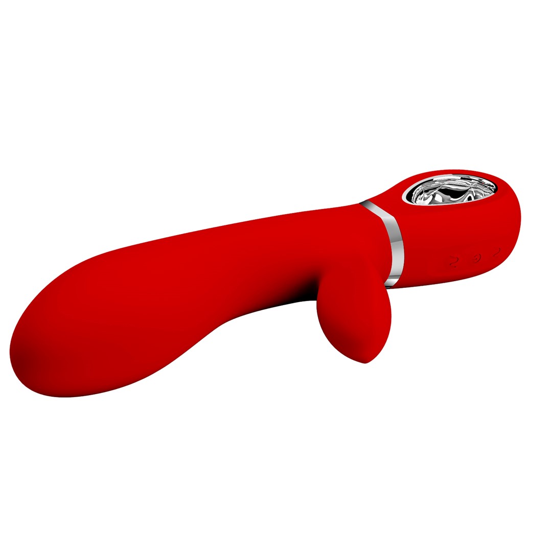 Vibrator Iepuras Thomas, 7 Moduri Vibratii, Silicon, USB, Rosu, 20.5 cm, #3, Erotic24.ro
