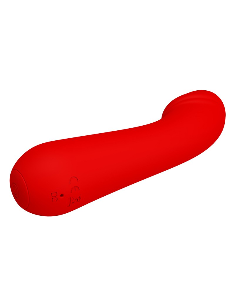 Vibrator Punctul G Cetus, 12 Moduri Vibratii, Sillicon, USB, Rosu, 15 cm, #6, Erotic24.ro
