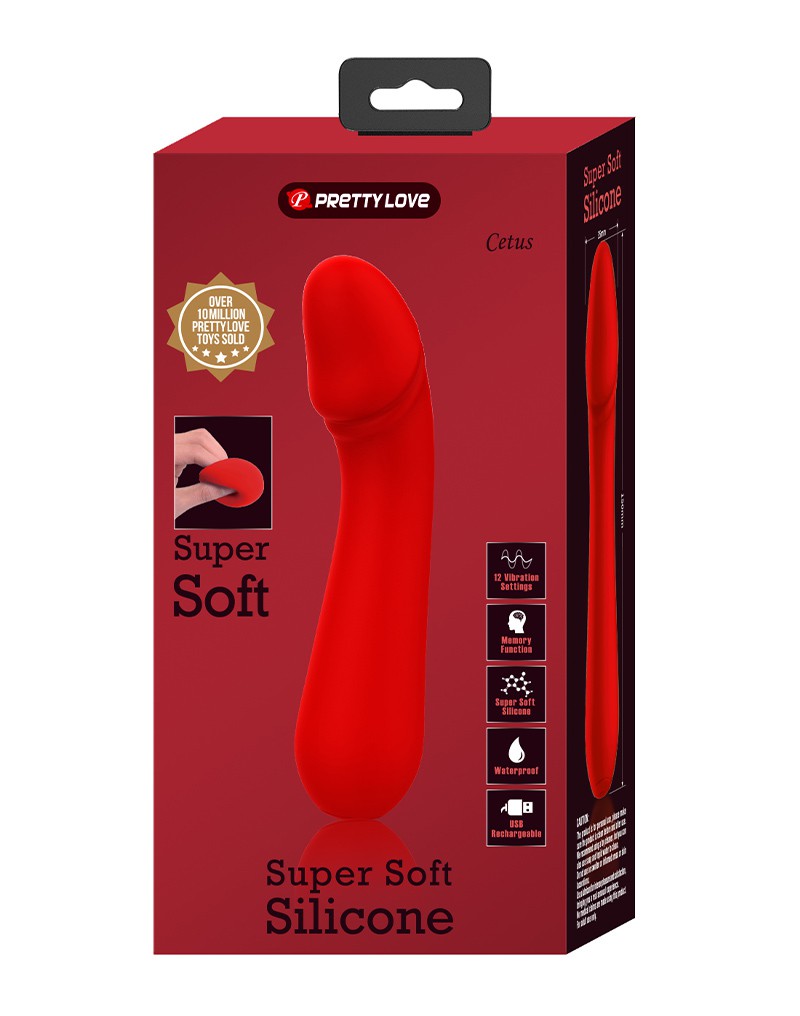 Vibrator Punctul G Cetus, 12 Moduri Vibratii, Sillicon, USB, Rosu, 15 cm, #10, Erotic24.ro