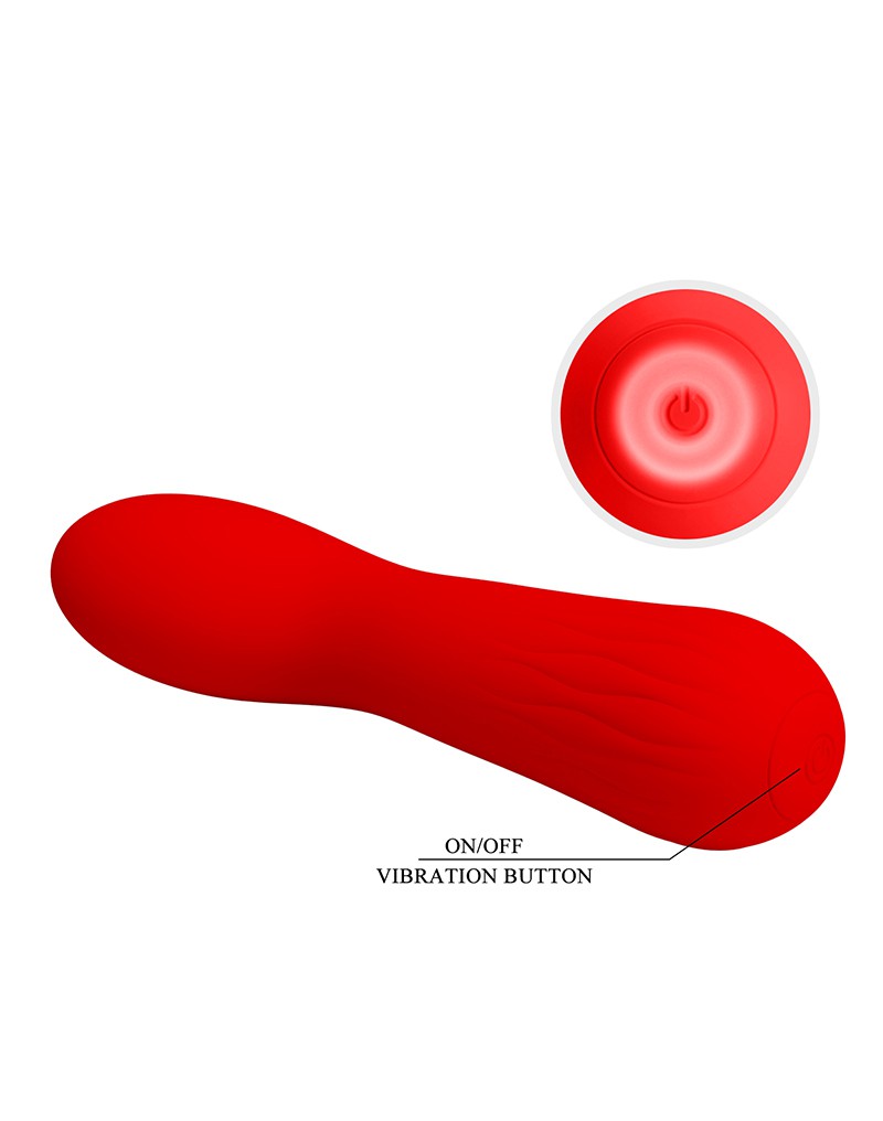 Vibrator Punctul G Faun, 12 Moduri Vibratii, Silicon, USB, Rosu, 15 cm, Nr. 7, Erotic24.ro