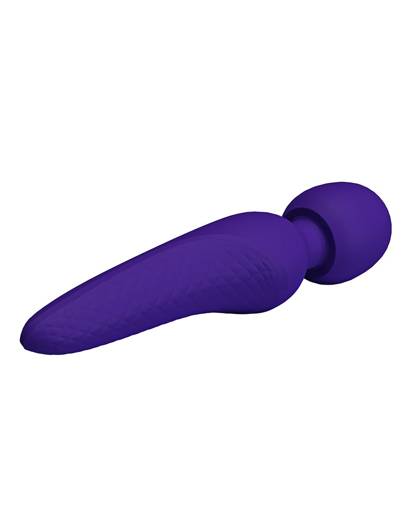 Vibrator Masaj Meredith, 7 Moduri Vibratii & 5 Intensitati Viteza, Silicon, USB, Violet, 21.5 cm, #5, Erotic24.ro