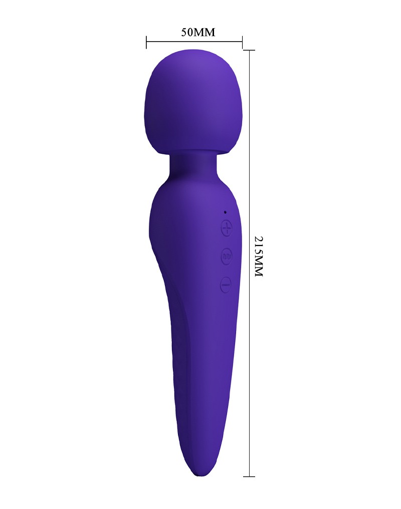 Vibrator Masaj Meredith, 7 Moduri Vibratii & 5 Intensitati Viteza, Silicon, USB, Violet, 21.5 cm, #8, Erotic24.ro