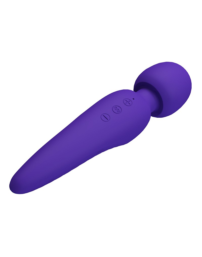 Vibrator Masaj Meredith, 7 Moduri Vibratii & 5 Intensitati Viteza, Silicon, USB, Violet, 21.5 cm, #3, Erotic24.ro