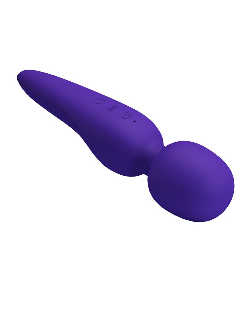 Vibrator Masaj Meredith, 7 Moduri Vibratii & 5 Intensitati Viteza, Silicon, USB, Violet, 21.5 cm, #2, Erotic24.ro