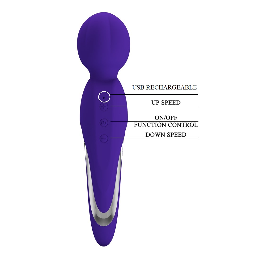 Vibrator Masaj Walter, 7 Moduri Vibratii & 5 Intensitati, Silicon, USB, Violet, 21.6 cm, #6, Erotic24.ro