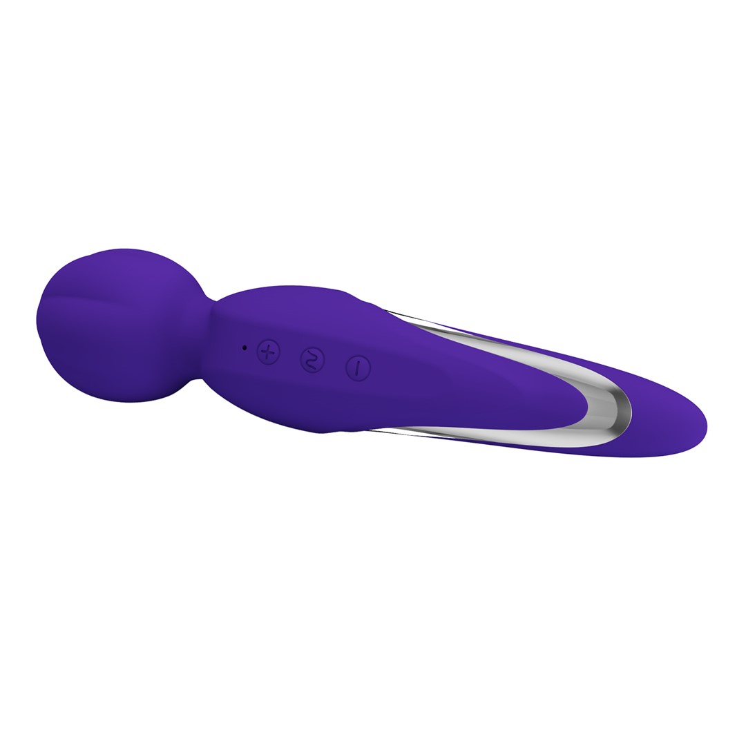 Vibrator Masaj Walter, 7 Moduri Vibratii & 5 Intensitati, Silicon, USB, Violet, 21.6 cm, #4, Erotic24.ro