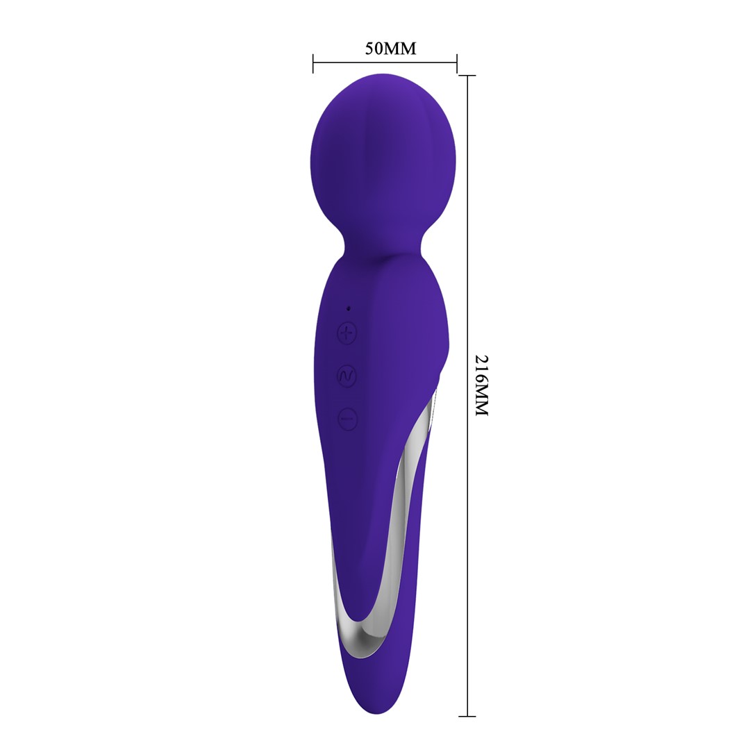 Vibrator Masaj Walter, 7 Moduri Vibratii & 5 Intensitati, Silicon, USB, Violet, 21.6 cm, #8, Erotic24.ro