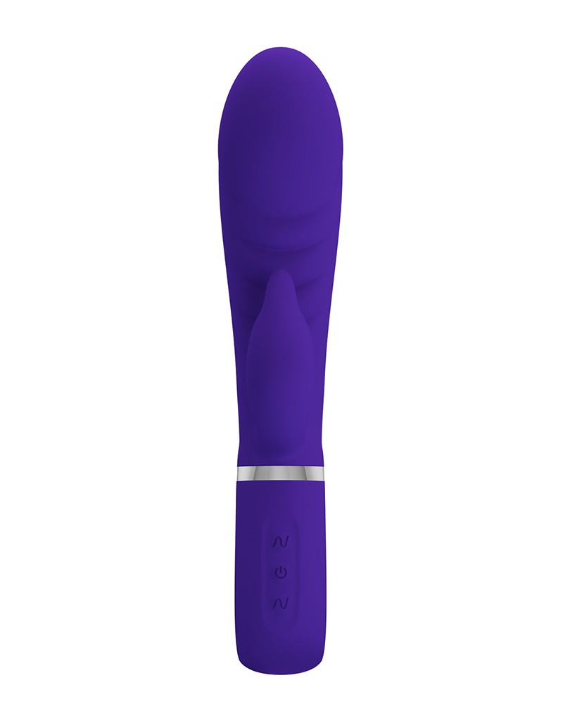 Vibrator Iepuras Prescott, 7 Moduri Vibratii, Silicon, USB, Violet, 20 cm, Nr. 3, Erotic24.ro