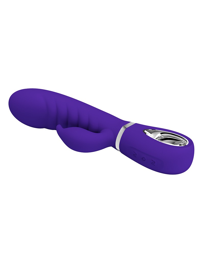 Vibrator Iepuras Prescott, 7 Moduri Vibratii, Silicon, USB, Violet, 20 cm, Nr. 4, Erotic24.ro