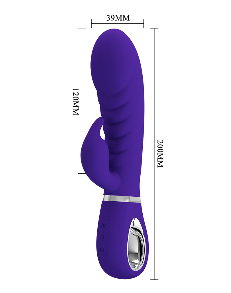 Vibrator Iepuras Prescott, 7 Moduri Vibratii, Silicon, USB, Violet, 20 cm, Nr. 8, Erotic24.ro