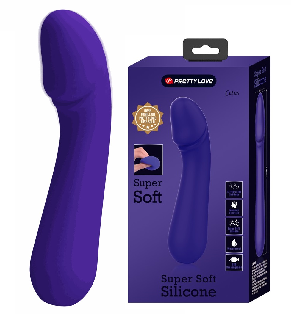 Vibrator Punctul G Cetus, 12 Moduri Vibratii, Sillicon, USB, Violet, 15 cm