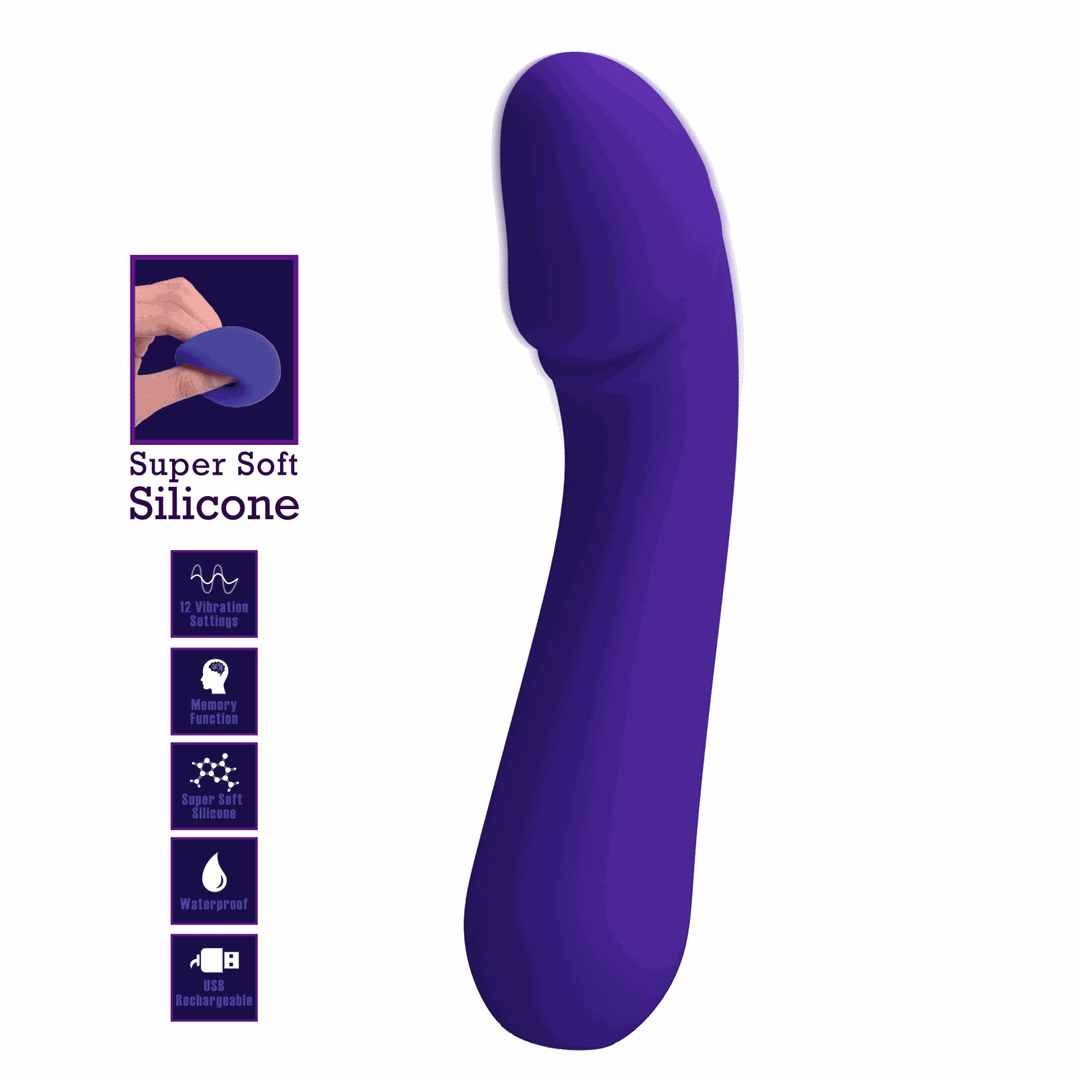 Vibrator Punctul G Cetus, 12 Moduri Vibratii, Sillicon, USB, Violet, 15 cm, Nr. 7, Erotic24.ro