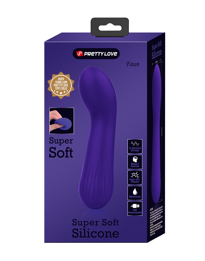 Vibrator Punctul G Faun, 12 Moduri Vibratii, Silicon, USB, Violet, 15 cm, #9, Erotic24.ro