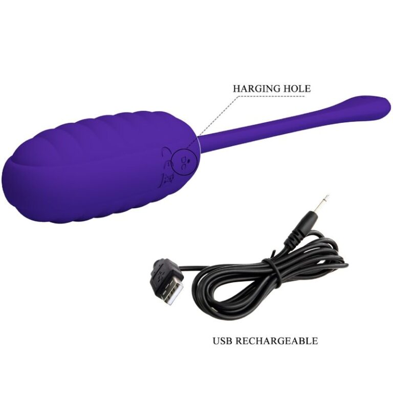 Ou Vibrator Kirk, 12 Moduri Vibratii, Silicon, USB, Violet, Nr. 7, Erotic24.ro