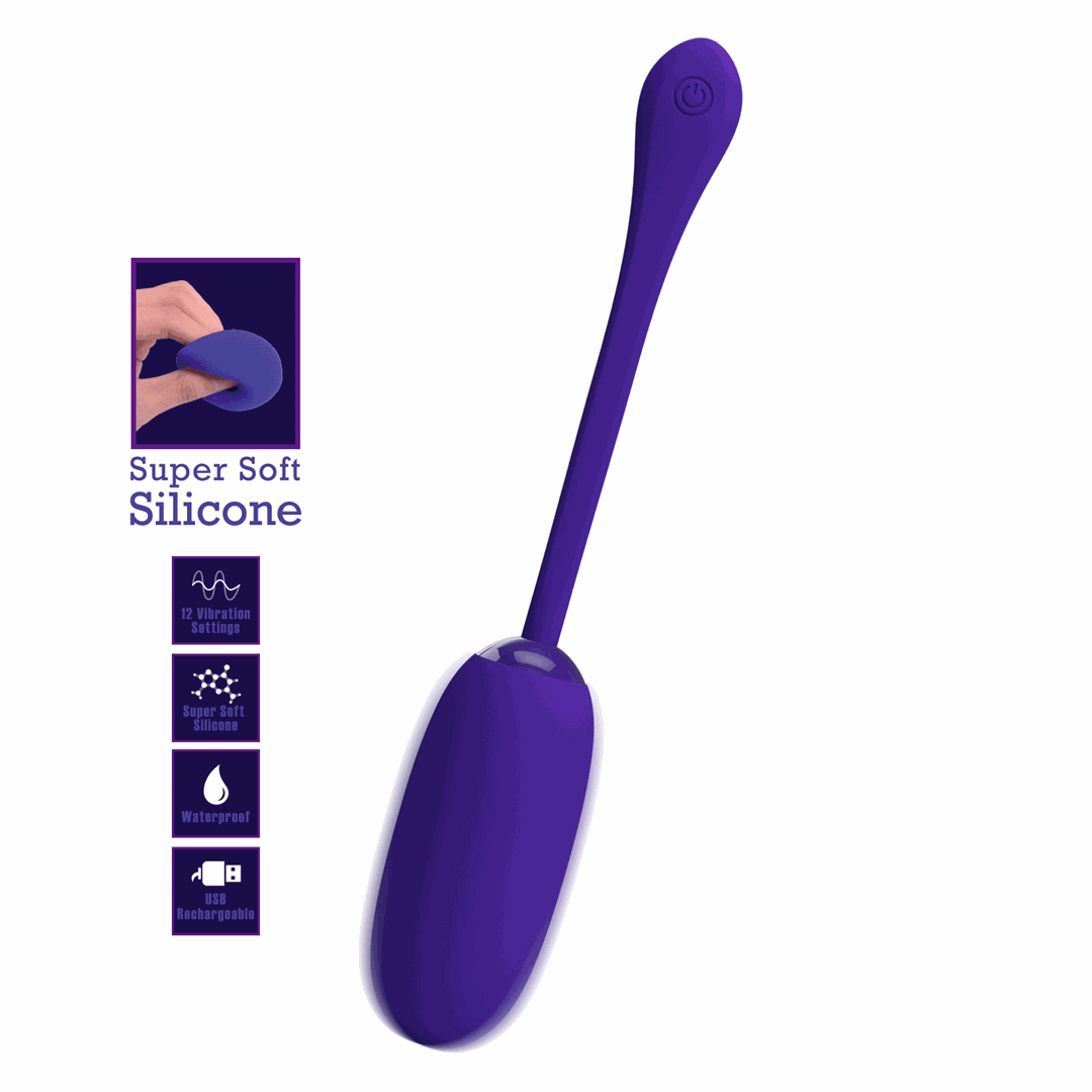 Ou Vibrator Julius, 12 Moduri Vibratii, Silicon, USB, Violet, #6, Erotic24.ro