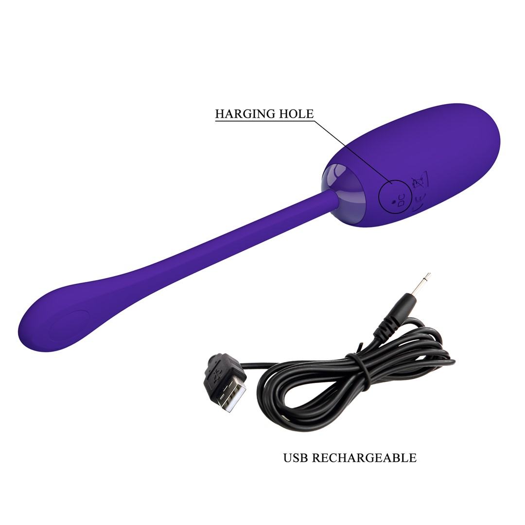 Ou Vibrator Julius, 12 Moduri Vibratii, Silicon, USB, Violet, #8, Erotic24.ro