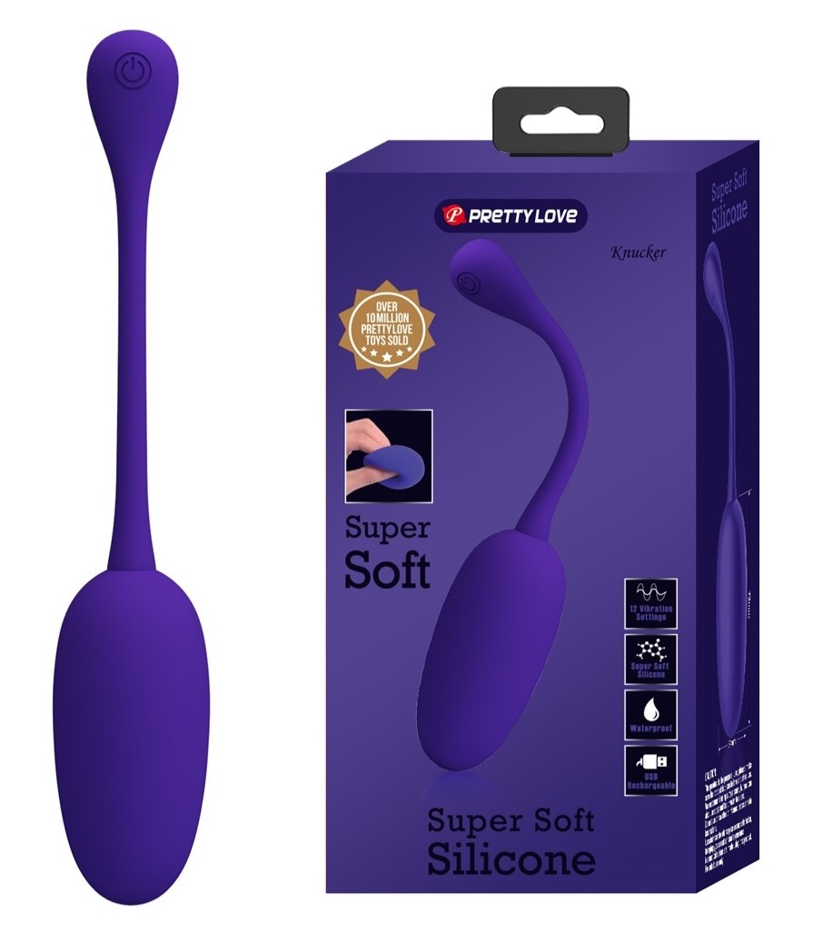 Ou Vibrator Knucker, 12 Moduri Vibratii, Silicon, USB, Violet