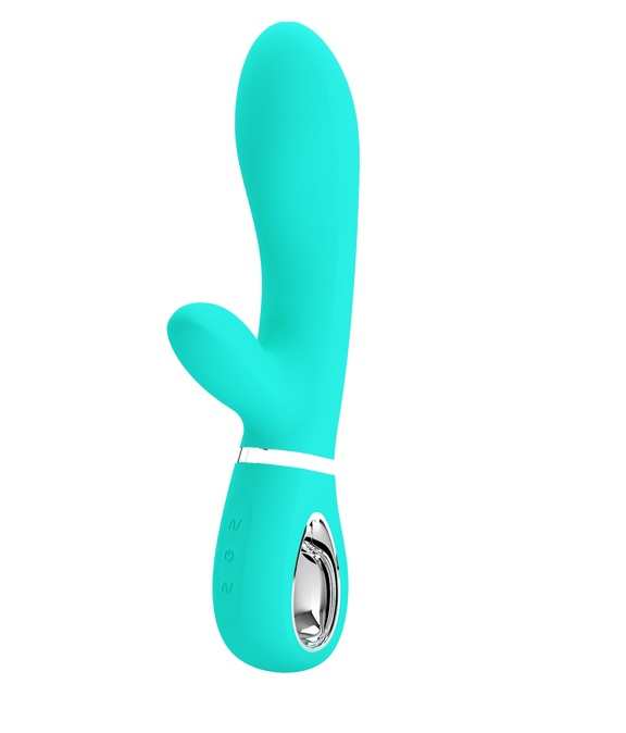 Vibrator Iepuras Thomas, 7 Moduri Vibratii, Silicon, USB, Verde, 20.5 cm, #2, Erotic24.ro