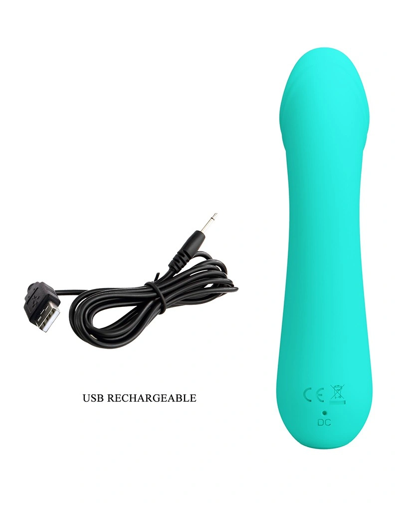 Vibrator Punctul G Cetus, 12 Moduri Vibratii, Sillicon, USB, Turcoaz, 15 cm, #7, Erotic24.ro