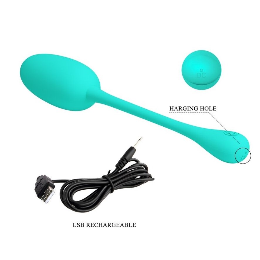 Ou Vibrator Knucker, 12 Moduri Vibratii, Silicon, USB, Verde, #7, Erotic24.ro