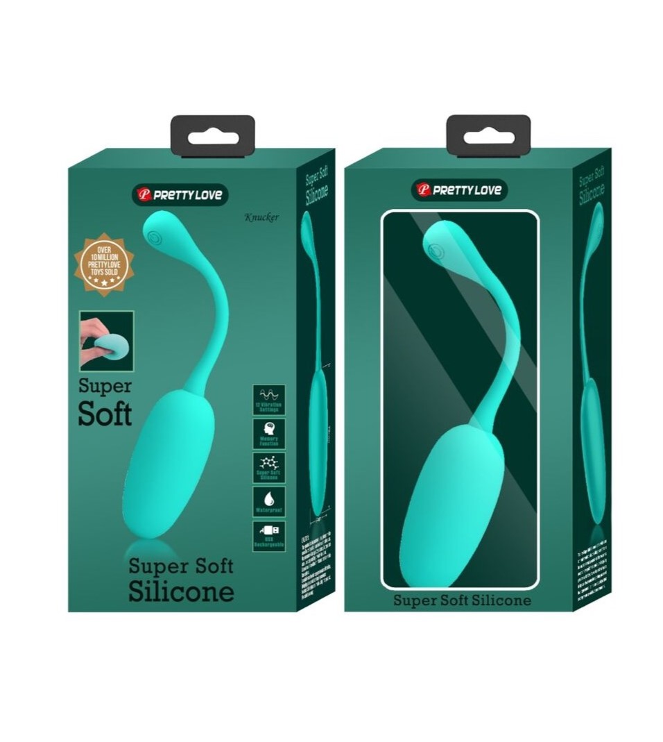 Ou Vibrator Knucker, 12 Moduri Vibratii, Silicon, USB, Verde, #9, Erotic24.ro
