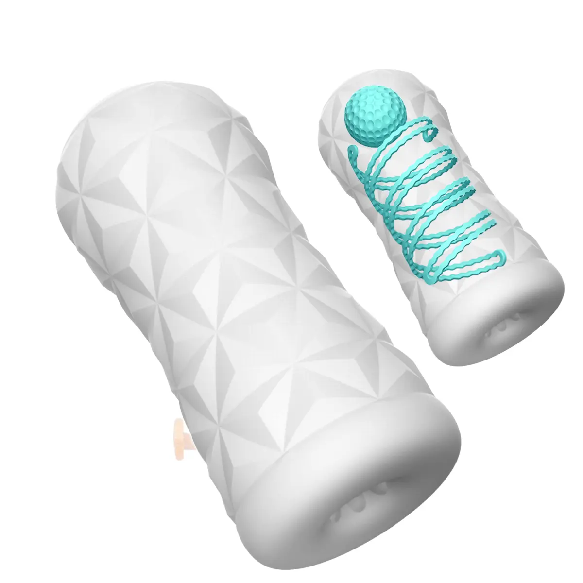 Masturbator cu Bila Victoria Cecil, TPR, Alb, 15 cm, #7, Erotic24.ro