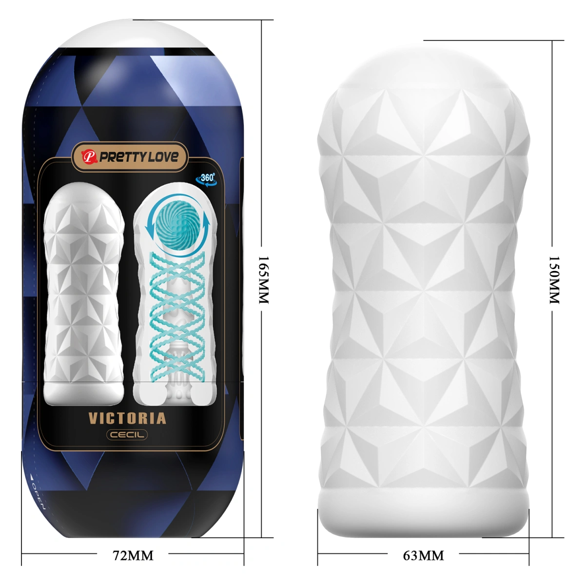 Masturbator cu Bila Victoria Cecil, TPR, Alb, 15 cm, #2, Erotic24.ro