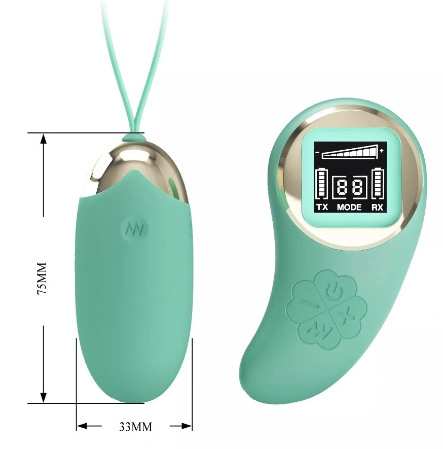 Ou Vibrator Mina, 10 Moduri Vibratii, Telecomanda Wireless cu Ecran Led, Silicon, USB, Verde, #5, Erotic24.ro