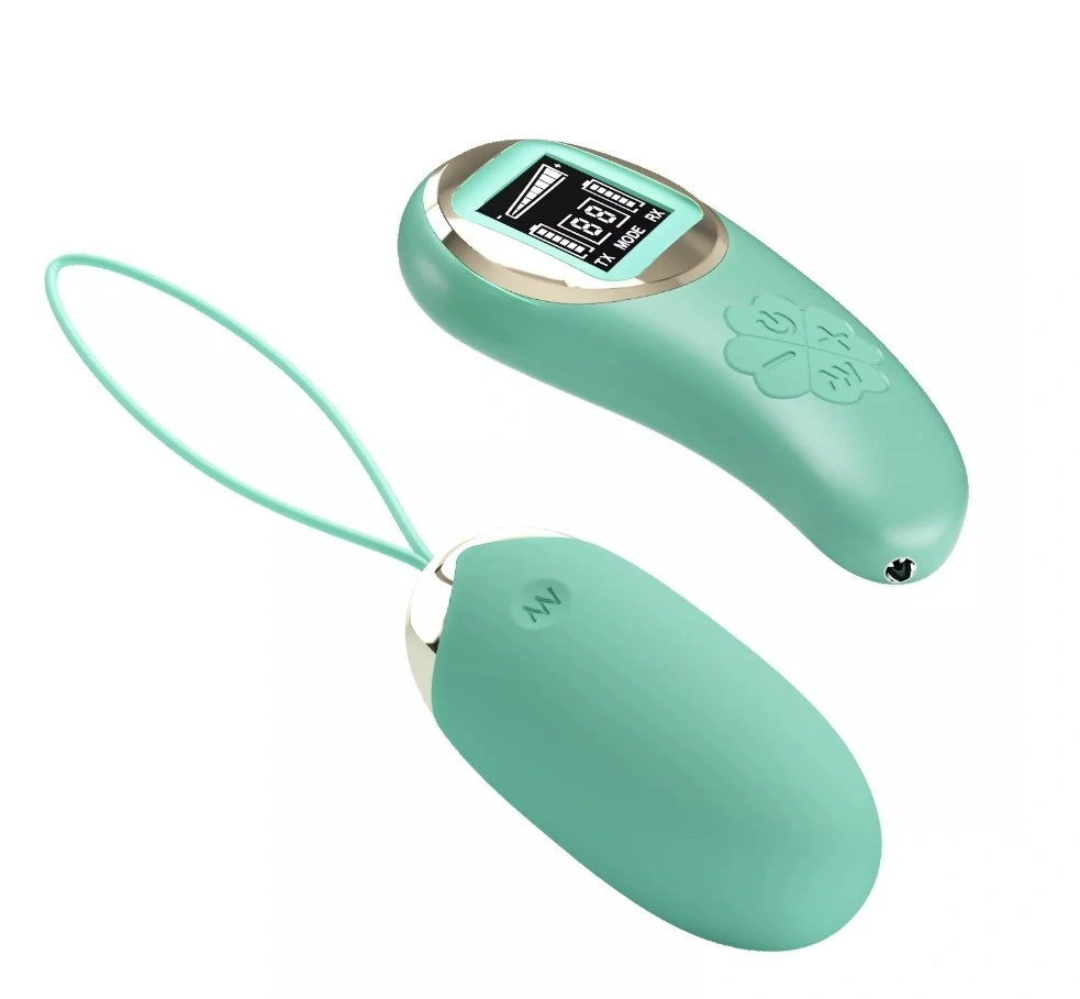 Ou Vibrator Mina, 10 Moduri Vibratii, Telecomanda Wireless cu Ecran Led, Silicon, USB, Verde, #2, Erotic24.ro