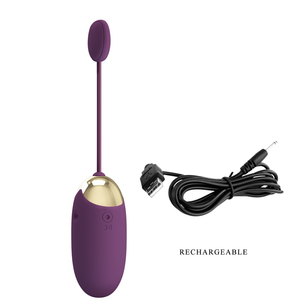 Ou Vibrator Abner, 12 Moduri Vibratii, Bluetooth Control Free App, Silicon, USB, Violet, #6, Erotic24.ro
