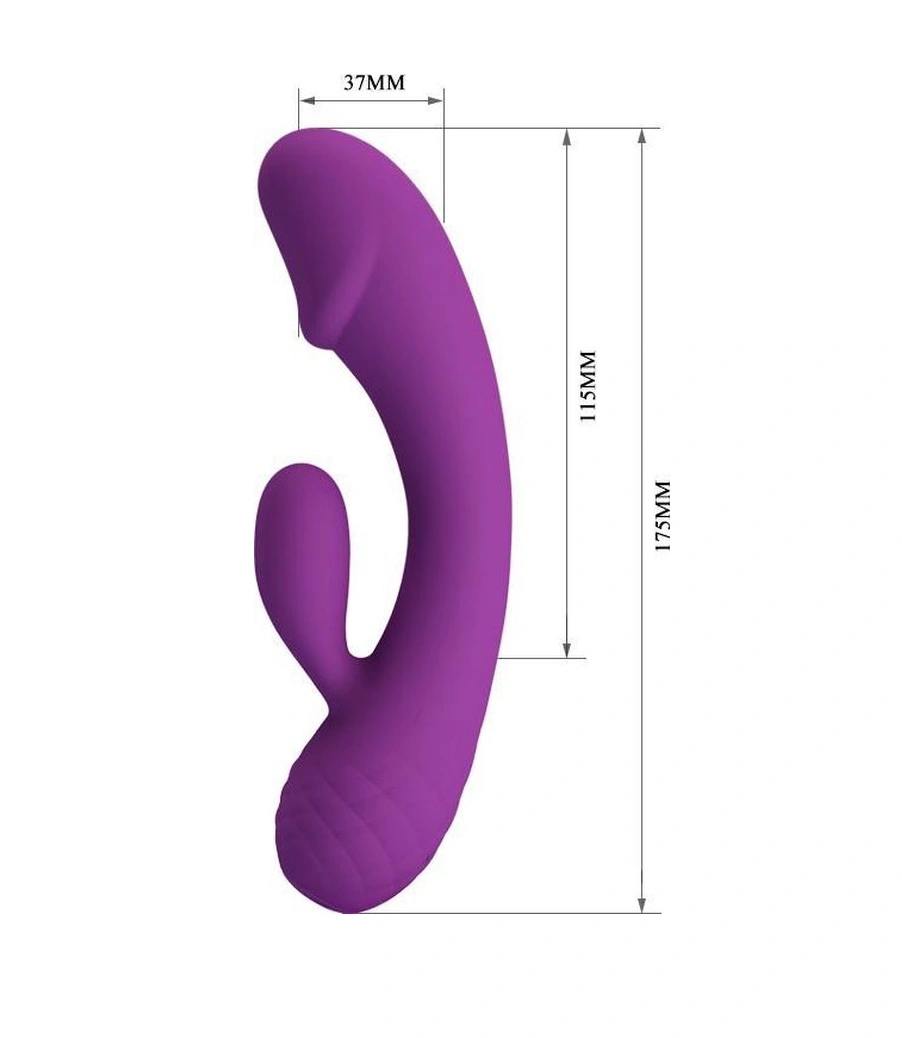 Vibrator Iepuras Doreen, 12 Moduri Vibratii, Silicon, USB, Mov, 17.5 cm, #4, Erotic24.ro
