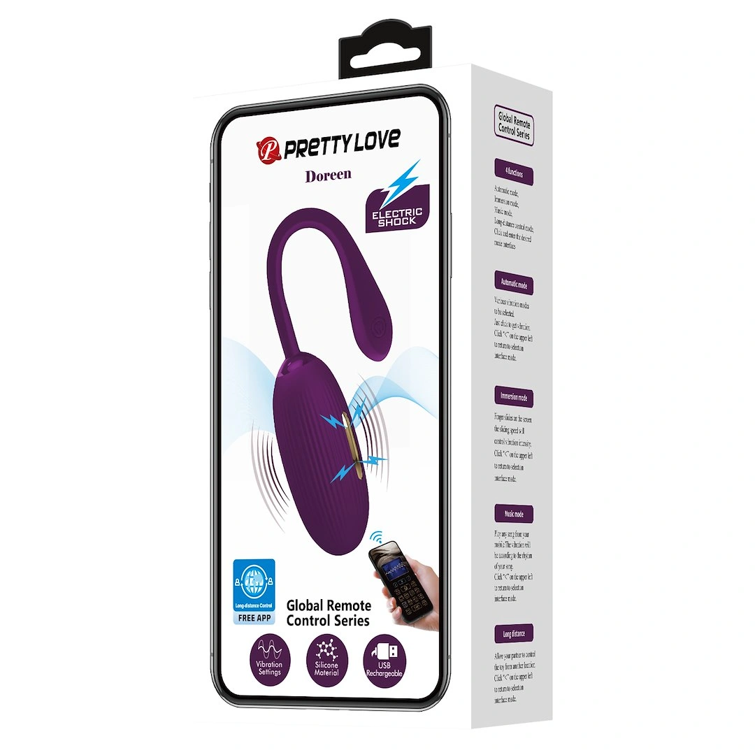 Ou Vibrator Doreen 12 Moduri Vibratii, 3 Moduri Electrosocuri, Silicon, Bluetooth Control, Free App, USB, Mov Inchis, #7, Erotic24.ro