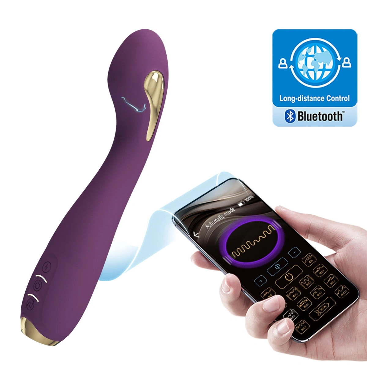 Vibrator Hector Electric Shock, Bluetooth Control Free App, Violet