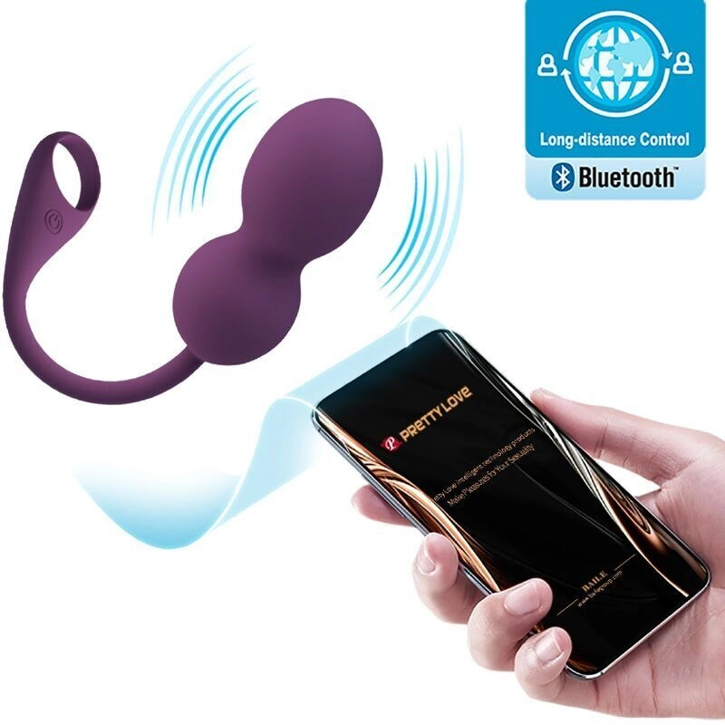 Bile Kegel Elvira 12 Moduri Vibratii, Silicon, USB, Bluetooth Control, Free App, Mov Inchis, 22 cm