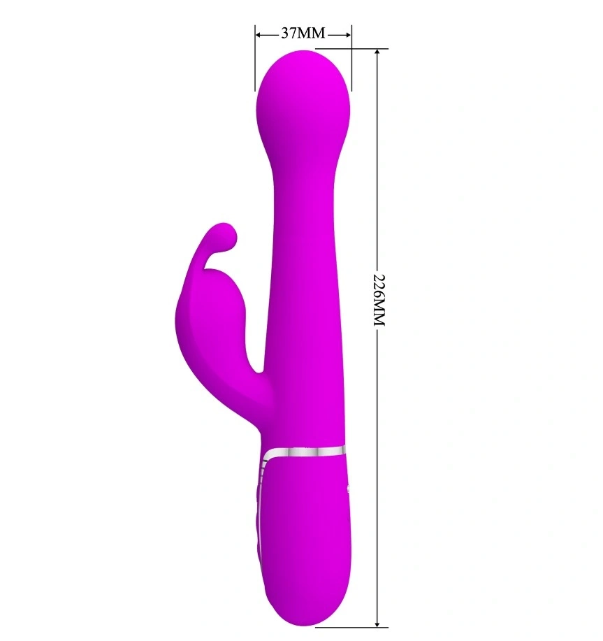 Vibrator Iepuras Dejon, 7 Moduri Vibratii, 4 Moduri Impingere si Rotatii, Silicon, USB Magnetic, Mov, 22.6 cm, #5, Erotic24.ro