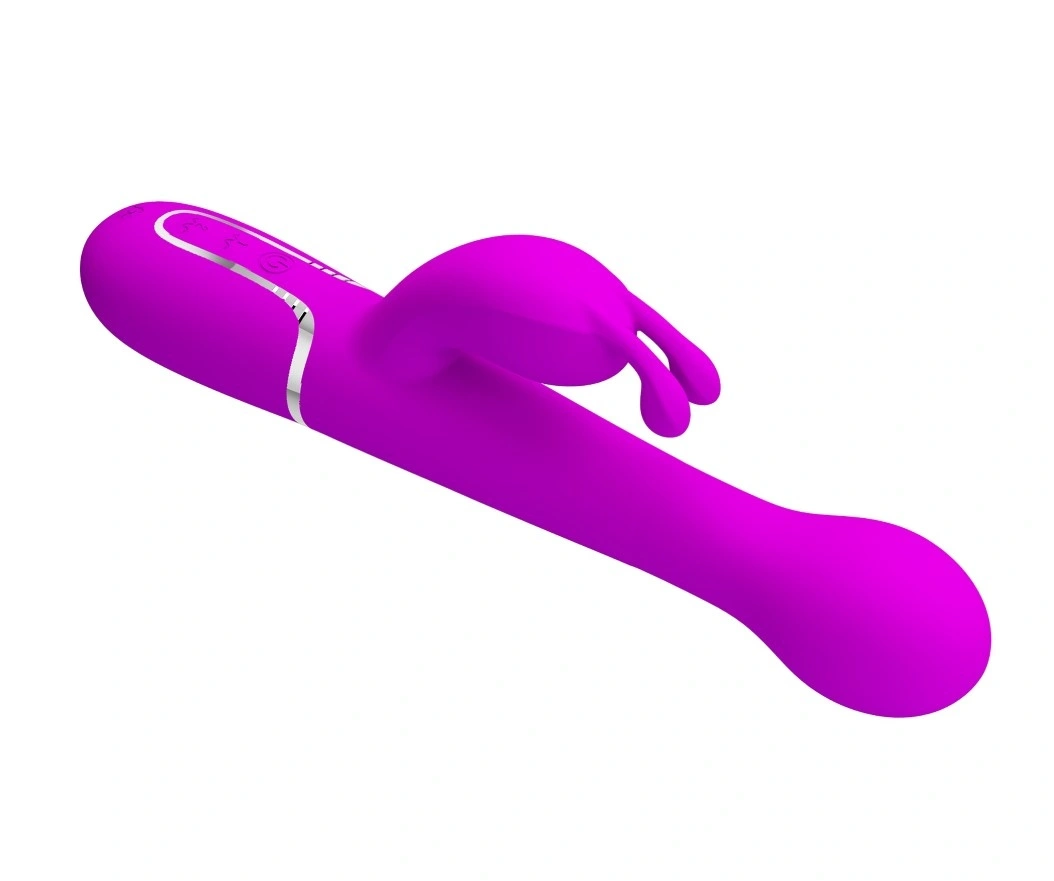 Vibrator Iepuras Dejon, 7 Moduri Vibratii, 4 Moduri Impingere si Rotatii, Silicon, USB Magnetic, Mov, 22.6 cm, #6, Erotic24.ro