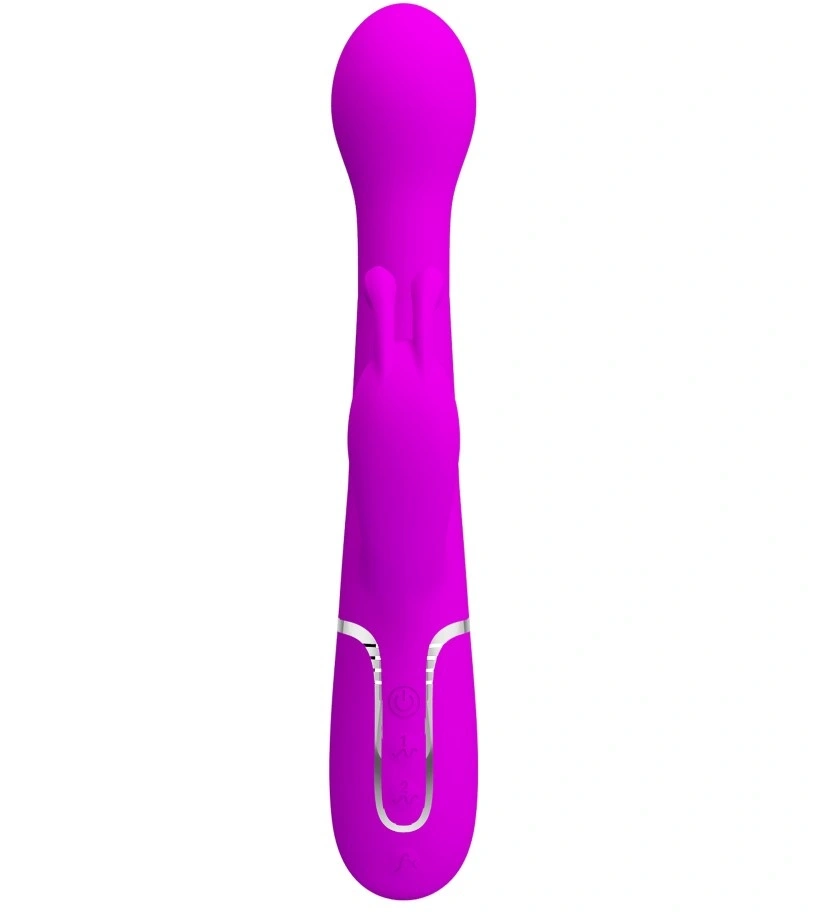 Vibrator Iepuras Dejon, 7 Moduri Vibratii, 4 Moduri Impingere si Rotatii, Silicon, USB Magnetic, Mov, 22.6 cm, #3, Erotic24.ro