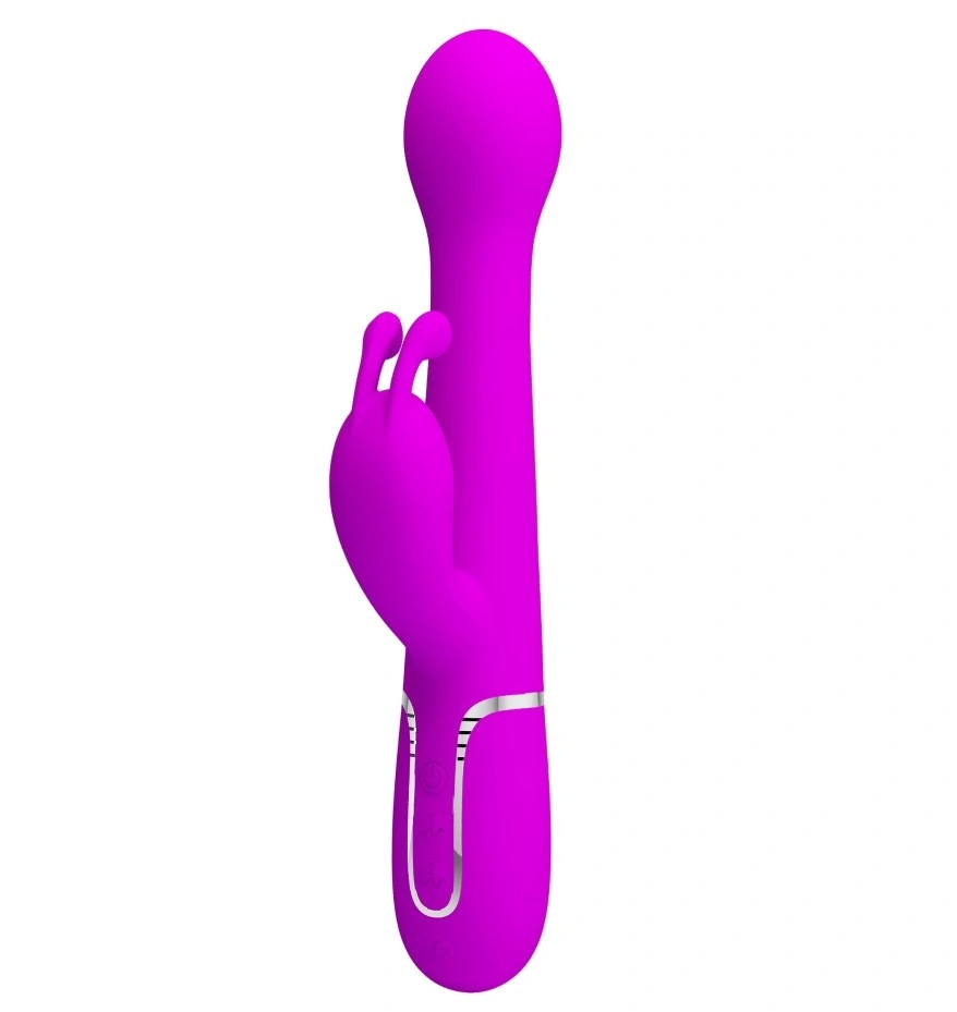 Vibrator Iepuras Dejon, 7 Moduri Vibratii, 4 Moduri Impingere si Rotatii, Silicon, USB Magnetic, Mov, 22.6 cm, #4, Erotic24.ro